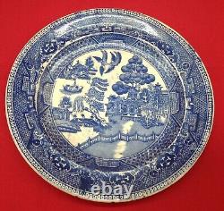 Antique Blue Willow Transferware Dinner Plate Unmarked Rare