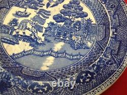 Antique Blue Willow Transferware Dinner Plate Unmarked Rare