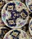 Antique Booths Dinner Plates Set of 12 Birds Butterflies Cobalt Blue & Gold RARE
