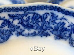 Antique Cauldon England Turkey 12 Dinner Plates Blue White 10 Scalloped Rare