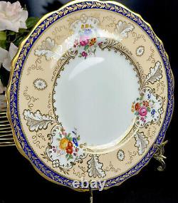 Antique Cauldon For Tiffany & Co Dinner Plates (12) Cobalt T1612 Handpainted