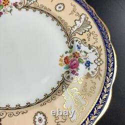 Antique Cauldon For Tiffany & Co Dinner Plates (12) Cobalt T1612 Handpainted