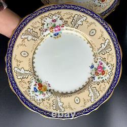 Antique Cauldon For Tiffany & Co Dinner Plates (12) Cobalt T1612 Handpainted