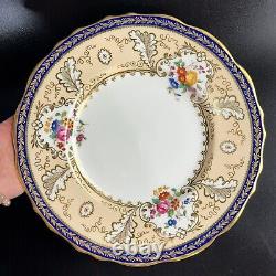 Antique Cauldon For Tiffany & Co Dinner Plates (12) Cobalt T1612 Handpainted