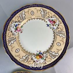 Antique Cauldon For Tiffany & Co Dinner Plates (6) Cobalt T1612 Handpainted