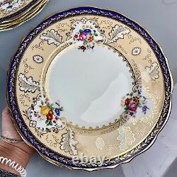 Antique Cauldon For Tiffany & Co Dinner Plates (6) Cobalt T1612 Handpainted