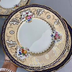 Antique Cauldon For Tiffany & Co Dinner Plates (6) Cobalt T1612 Handpainted