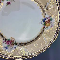 Antique Cauldon For Tiffany & Co Dinner Plates (6) Cobalt T1612 Handpainted