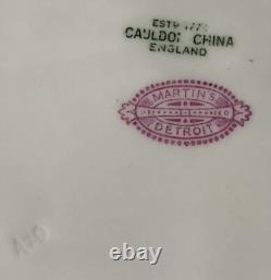 Antique Cauldron Porcelain Cobalt Blue Hand Painted Lavish Gold Dinner Plate Set