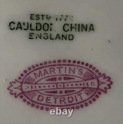 Antique Cauldron Porcelain Cobalt Blue Hand Painted Lavish Gold Dinner Plate Set