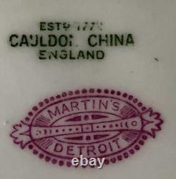 Antique Cauldron Porcelain Cobalt Blue Hand Painted Lavish Gold Dinner Plate Set