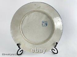 Antique Dedham Pottery Blue & White Horse Chestnut Dinner Plate (Pre-1929, 8.5)