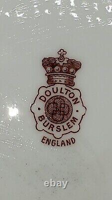 Antique Doulton Burslem Plate England Flow Blue Bells Flowers Gilded EXC COND