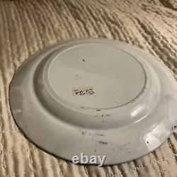 Antique Ephrain Wood T Flow Blue Plate Historical New England 10 Plate 200