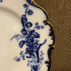 Antique Flow Blue Burley England Chicago 9 3/4 Plate Gold Trim MINT # 619