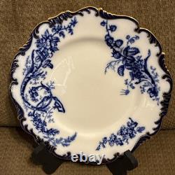 Antique Flow Blue Burley England Chicago 9 3/4 Plate Gold Trim MINT # 619 Antique Flow Blue Burley England Chicago 9 3/4 Plate Gold Trim MINT # 619