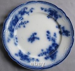 Antique Flow Blue English Plate Marechal Neil Pattern W. H. Grindley 1891-1914