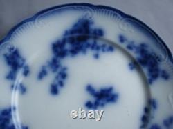 Antique Flow Blue English Plate Marechal Neil Pattern W. H. Grindley 1891-1914