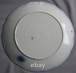 Antique Flow Blue English Plate Marechal Neil Pattern W. H. Grindley 1891-1914