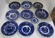 Antique Flow Blue Plate / Bowl Lot. TJ & J Oregon, B&L, Amoy Etc