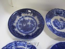 Antique Flow Blue Plate / Bowl Lot. TJ & J Oregon, B&L, Amoy Etc