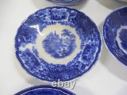 Antique Flow Blue Plate / Bowl Lot. TJ & J Oregon, B&L, Amoy Etc