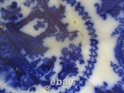Antique Flow Blue Plate / Bowl Lot. TJ & J Oregon, B&L, Amoy Etc