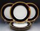 Antique French WM Guerin & Co Limoges 6 Dinner Plates Cobalt & Gold Encrusted