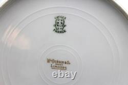 Antique French WM Guerin & Co Limoges 6 Dinner Plates Cobalt & Gold Encrusted