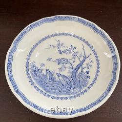 Antique Furnivals 1913 Blue Quail Dinner/ Lunch/ Salad Plates, Bowl, Cup /sauce