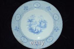 Antique J. WEDGWOOD SINGANESE CEYLON Pattern 4 Dinner Plates Blue White ca. 1850