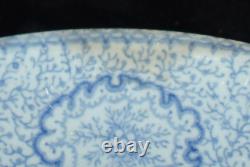 Antique J. WEDGWOOD SINGANESE CEYLON Pattern 4 Dinner Plates Blue White ca. 1850