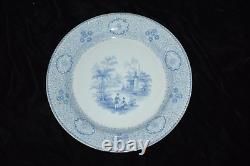 Antique J. WEDGWOOD SINGANESE CEYLON Pattern 4 Dinner Plates Blue White ca. 1850