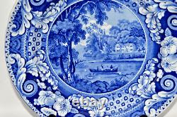 Antique J. W. Riley Hollywell Cottage Blue Plate, early 1800s 10'' RARE HTF