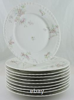 Antique Limoges Haviland Dinner Plate Set 10 Pastel Pink Blue Dogwood Flower