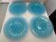Antique Lot 4 Ice Blue Daisy And Button 10 1/4 Dinner Plates Lg Wright Scallop