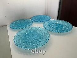 Antique Lot 4 Ice Blue Daisy And Button 10 1/4 Dinner Plates Lg Wright Scallop