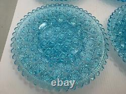 Antique Lot 4 Ice Blue Daisy And Button 10 1/4 Dinner Plates Lg Wright Scallop