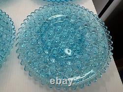 Antique Lot 4 Ice Blue Daisy And Button 10 1/4 Dinner Plates Lg Wright Scallop