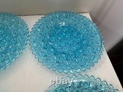 Antique Lot 4 Ice Blue Daisy And Button 10 1/4 Dinner Plates Lg Wright Scallop