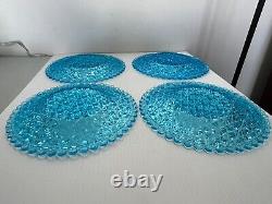 Antique Lot 4 Ice Blue Daisy And Button 10 1/4 Dinner Plates Lg Wright Scallop