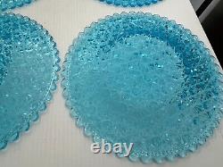 Antique Lot 4 Ice Blue Daisy And Button 10 1/4 Dinner Plates Lg Wright Scallop