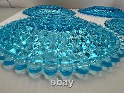 Antique Lot 4 Ice Blue Daisy And Button 10 1/4 Dinner Plates Lg Wright Scallop