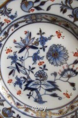 Antique Meissen Germany Blue Onion Red Gold 9 Plate
