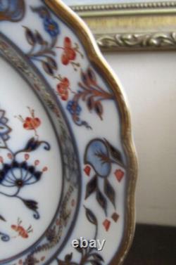 Antique Meissen Germany Blue Onion Red Gold 9 Plate