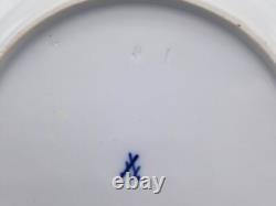 Antique Meissen Porcelain Rich Blue Onion Red & Gold Crossed Swords Dinner Plate