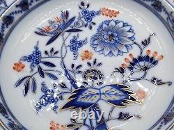 Antique Meissen Porcelain Rich Blue Onion Red & Gold Crossed Swords Dinner Plate