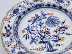Antique Meissen Porcelain Rich Blue Onion Red & Gold Crossed Swords Dinner Plate