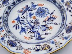 Antique Meissen Porcelain Rich Blue Onion Red & Gold Crossed Swords Dinner Plate