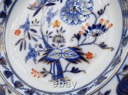 Antique Meissen Porcelain Rich Blue Onion Red & Gold Crossed Swords Dinner Plate